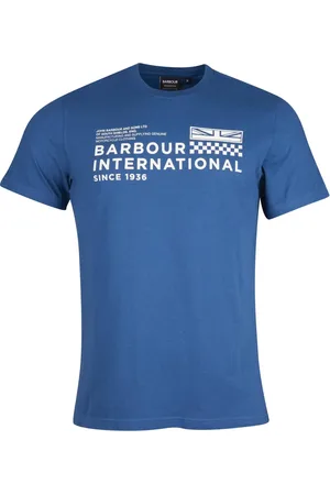 Barbour Top, Herre, Blå, L, Bomuld, Grafisk Print Bomuld T-Shirt
