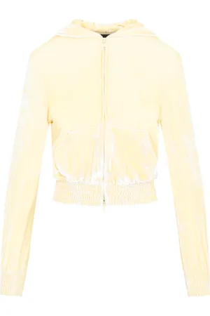 Balenciaga Sweathshirts & Hoodies, Dame, Gul, M, Uld, Chenille Zip-Up Hoodie Gul & Orange