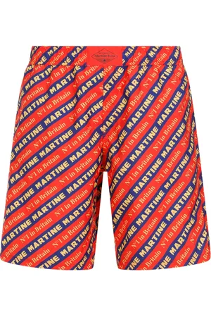 MARTINE ROSE Shorts, Herre, Flerfarvet, L, Polyester, Rød Print Board Shorts