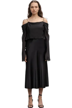 Ahlvar Gallery Bluser & Skjorter, Dame, Sort, XS, Silkebluse Amp