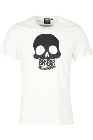 Barbour Top, Herre, Hvid, M, Bomuld, Grafisk Print T-Shirt
