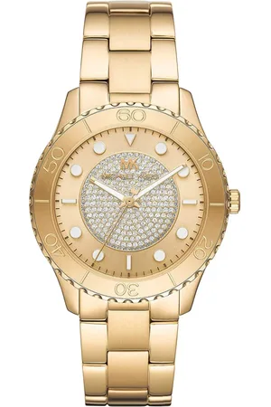 Michael Kors Tilbehør, Dame, Gul, ONE SIZE, Uld, Guld Rustfrit Stål Dameur Mk6911