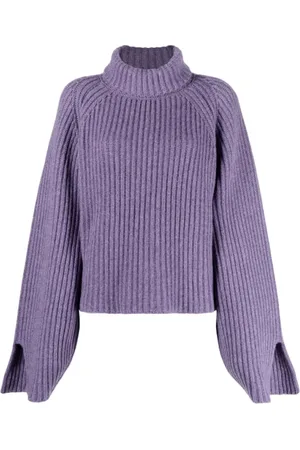 Khaite Strik, Dame, Lilla, M, Cashmere, Amethyst Cashmere Roll-Neck Sweater