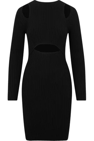 Wolford Kjole, Dame, Sort, M, Uld, Sort Rib Midi Kjole Aw23