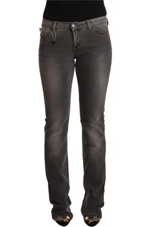 Costume National Jeans, Dame, Grå, W28, Denim, Grå Vasket Lavtaljet Straight Denim Jeans