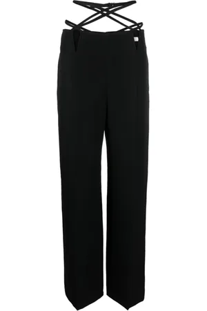 DION LEE Bukser, Dame, Sort, S, Uld, Sort V-Wire Straight-Leg Bukser
