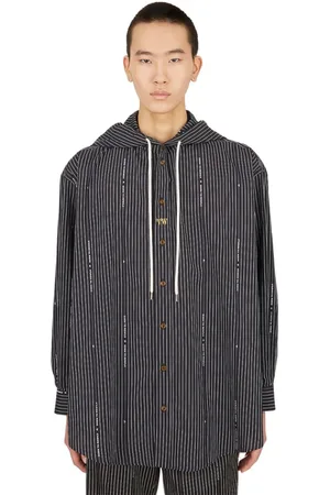 Vivienne Westwood Sweathshirts & Hoodies, Herre, Sort, M, Bomuld, Pinstripe Hooded Overshirt Hoodie