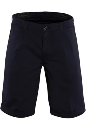 MOORER Shorts, Herre, Blå, 5XL, Bomuld, Stræk Bomulds Twill Casual Shorts