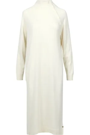 pennyblack Kjole, Dame, , XS, Uld, Creme Maxi Kjole med Mock Hals