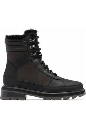 sorel Sko, Dame, Sort, 38 EU, Læder, Lennox Lace Cozy Booties