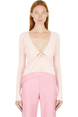 Wynn Hamlyn Top, Dame, Lyserød, M, Bomuld, Elegant V-Neck Striktop