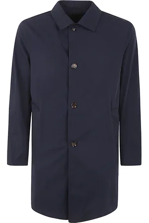 Kired Frakke, Herre, Blå, L, Uld, Blå Trenchcoat