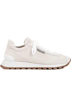 Brunello Cucinelli Sko, Dame, , 37 EU, Suede, Ivory Suede Ankelstøvler