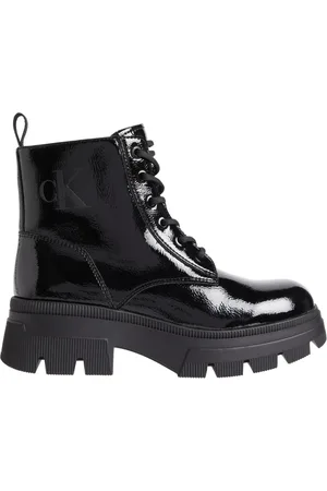 Calvin Klein Sko, Dame, Sort, 38 EU, Uld, Chunky Combat Laceup Støvler