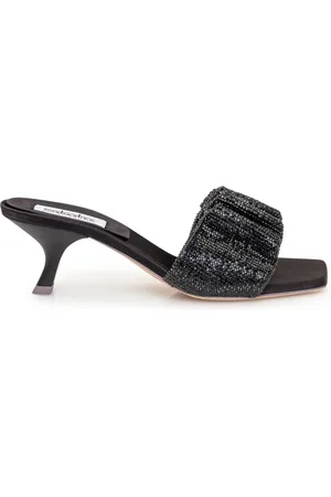Sebastian Sko, Dame, Sort, 37 1/2 EU, Sort Strass Hælede Mules