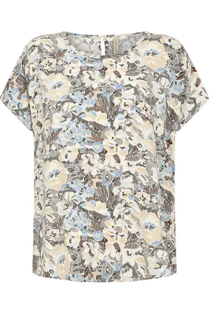 soyaconcept Top, Dame, Flerfarvet, S, Grafisk Print Bådudskæring T-shirt