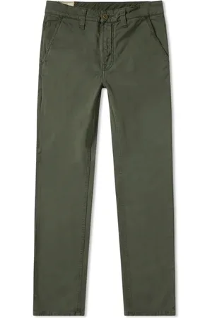 Nudie Jeans Bukser, Herre, Grøn, W31, Bomuld, Slim Fit Bomuld Twill Chinos