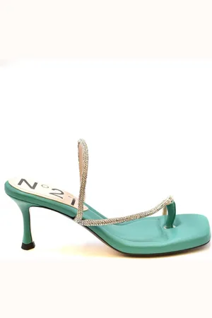 Nº21 Sko, Dame, Grøn, 39 EU, Uld, Stilfulde High Heel Sandaler