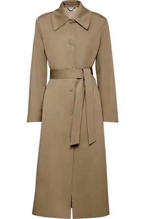 MVP Wardrobe Frakke, Dame, Brun, M, Uld, Oversized Trench Coat med Skulderremme