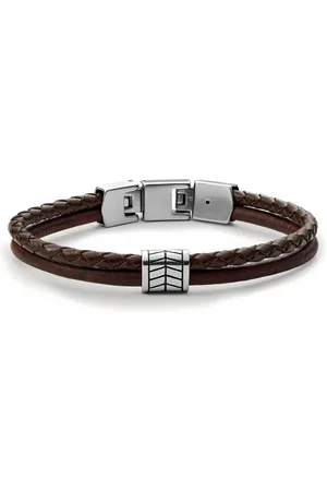 Fossil Tilbehør, Herre, Brun, ONE SIZE, Uld, Vintage Casual Armbånd Brun Rustfrit Stål