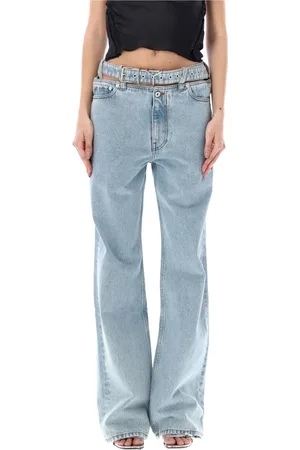 Y / PROJECT Jeans, Dame, Blå, W29, Bælte Jeans