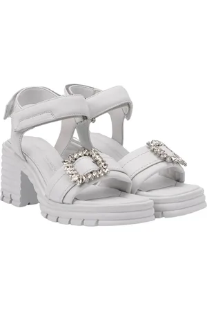 Kennel & Schmenger Sko, Dame, Hvid, 39 EU, Chunky High Heel Sandaler med Spænde