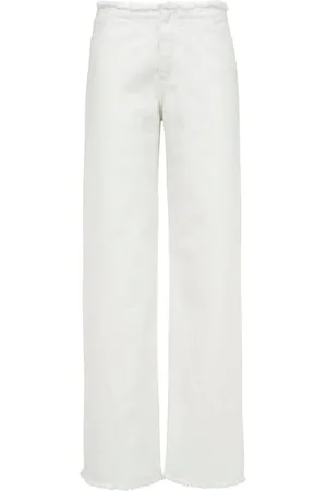MVP Wardrobe Bukser, Dame, Hvid, 2XS, Denim, Vintage Fringed Denim Bull Pants