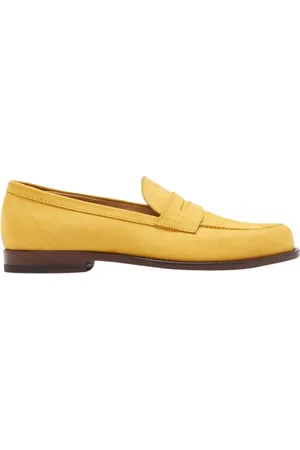 Scarosso Sko, Herre, Gul, 39 EU, Læder, Gule Nubuck Penny Loafers