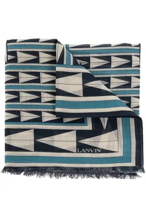 Lanvin Tilbehør, Dame, Flerfarvet, ONE SIZE, Uld, Grøn Uld Frynse Tørklæde Aw23