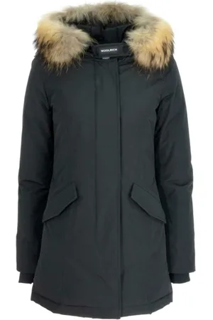 Woolrich Frakke, Dame, Sort, XL, Bomuld, Arctic Parka med Aftagelig Pelskant