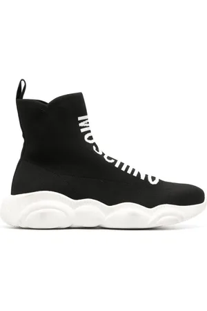Moschino Sko, Herre, Sort, 44 EU, Uld, Sorte Afslappede Sneakers til Mænd