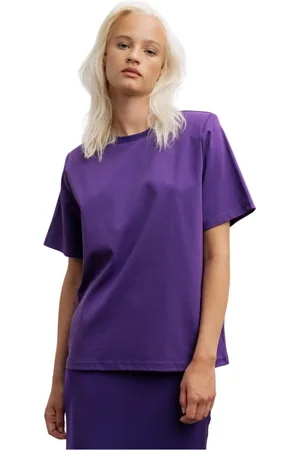 Ahlvar Gallery Top, Dame, Lilla, M, Uld, Lilla skulderpude tee
