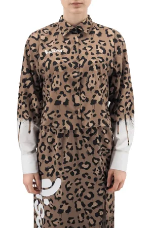 DISCLAIMER Bluser & Skjorter, Dame, , S, Uld, Leopard Print Crop Top