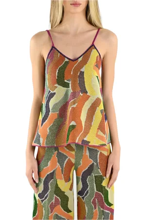 CIRCUS HOTEL Top, Dame, Flerfarvet, XS, Uld, Lurex Jacquard Ærmeløs Top