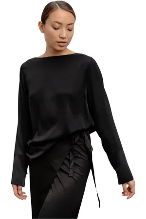 Ahlvar Gallery Bluser & Skjorter, Dame, Sort, M, Silkebluse Amp