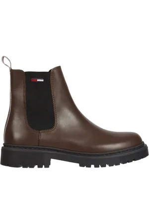 Tommy Hilfiger Sko, Dame, Brun, 36 EU, Læder, Brun Læder Chelsea Booties