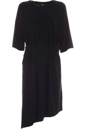 DKNY Bluser & Skjorter, Dame, Sort, XS, Bomuld, Sort Tunika Kjole med Metal Detaljer