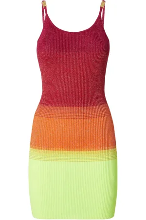 GCDS Kjole, Dame, Rød, XS, Lurex Mini Kjole Degradé Effekt
