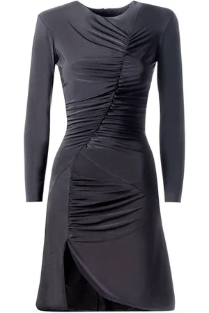 MVP Wardrobe Kjole, Dame, Sort, XS, Polyester, Elegant Draperet Mini Kjole