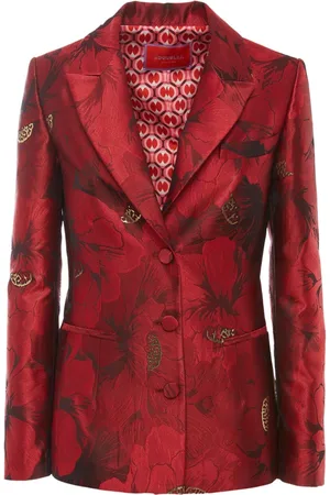 La DoubleJ Jakke, Dame, Rød, S, Uld, Ruby Brocade Blazer