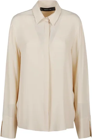 FEDERICA TOSI Bluser & Skjorter, Dame, , XL, Moderne Avorio Langærmet Skjorte