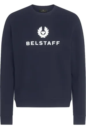 Belstaff Sweathshirts & Hoodies, Herre, Blå, L, Bomuld, Mørk Ink Signature Crewneck Sweatshirt
