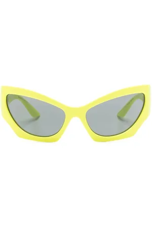 VERSACE Tilbehør, Dame, Flerfarvet, 60 MM, Tyl, Gule Sungles med Originale Tilbehør