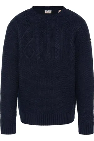 Schott NYC Strik, Herre, Blå, S, Uld, Twisted Strik Pullover