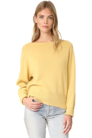 Vince Strik, Dame, Gul, S, Cashmere, Sennep Boatneck Jumper