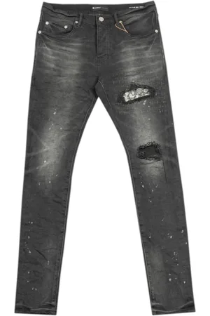 Purple Brand Jeans, Herre, Sort, W34, Bomuld, Bandana Patch Slim-Fit Jeans