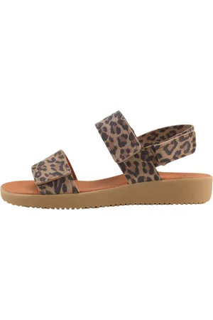 Nature Sko, Dame, Brun, 40 EU, Uld, Leopard Print Karen Sandal