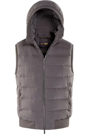MOORER Jakke, Herre, Grøn, 2XL, Uld, Eiderdown Polstret Gilet med Strikkede Detaljer