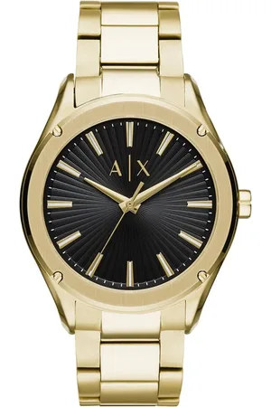 Armani Exchange Tilbehør, Herre, Gul, ONE SIZE, Uld, Elegant Herreur med Dato Funktion
