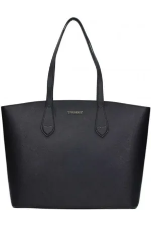 Twin-Set Taske, Dame, Sort, ONE SIZE, Uld, Glossy Leather Tote Bag